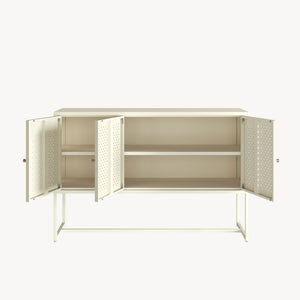 Sideboard Viitasaari 120x40x80 cm stål krämvit [en.casa]