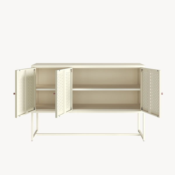 Sideboard Viitasaari 120x40x80 cm stål krämvit [en.casa]