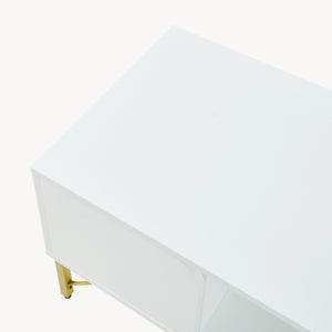 Soffbord Reyri 80x45x42 cm Vit/Guldfärgad