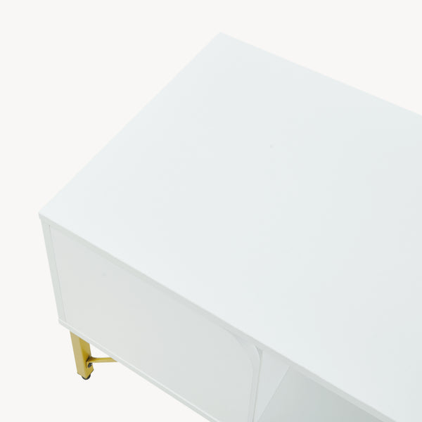 Soffbord Reyri 80x45x42 cm Vit/Guldfärgad