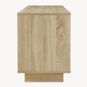 TV-bänk Kenta 120x39x52 cm Sonoma-eklook/Vit [en.casa]