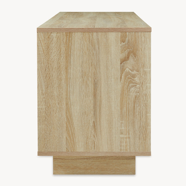 TV-bänk Kenta 120x39x52 cm Sonoma-eklook/Vit [en.casa]