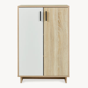 Sidobord Kenta 90x60x35 cm Sonoma-eklook/Vit [en.casa]