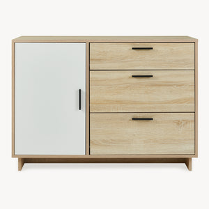 Sideboard Kenta 100x35x72 cm Sonoma-ekoptik/Vit [en.casa]