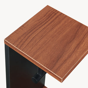 Toalettpappershållare Trond 76x18x18 cm Svart/Valnötutseende [en.casa]