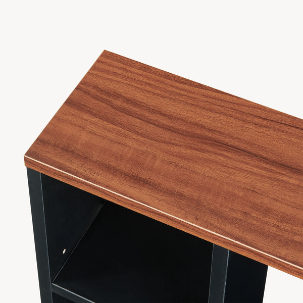 Toalettpappershållare Trond 60x40x16 cm Svart/Valnötutseende [en.casa]