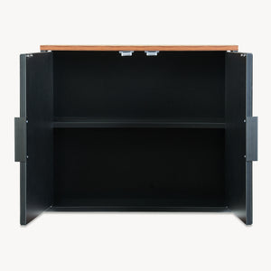 Spegelsskåp Trond 50x60x15 cm Svart/Valnötsutseende [en.casa]