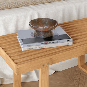 Bänk Aarela 91x41x38 cm Bambus [en.casa]