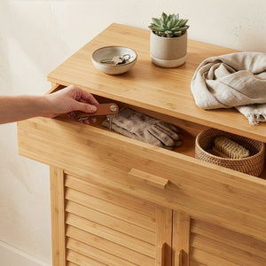 Skåp för skor Aarela 67x66x34 cm bambu [en.casa]