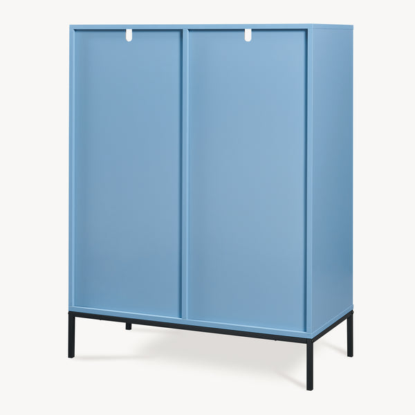 Bokhylla med 2 lådor Colwyn 105x80x40 cm Blå [en.casa]