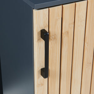Badrumsskåp Svanes 90x30x30 cm Mörkgrå/Natur [en.casa]