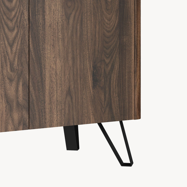 TV-bänk Trorlon 160x40x55 cm Valnötslook/Travertin [en.casa]