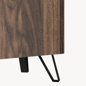 Sideboard Trorlon 160x40x83 cm valnötoptik/travertin [en.casa]