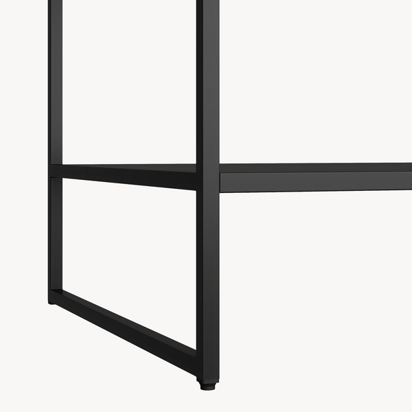 Sidobord Salsnes 53x51x51 cm med hylla Stål Svart [en.casa]