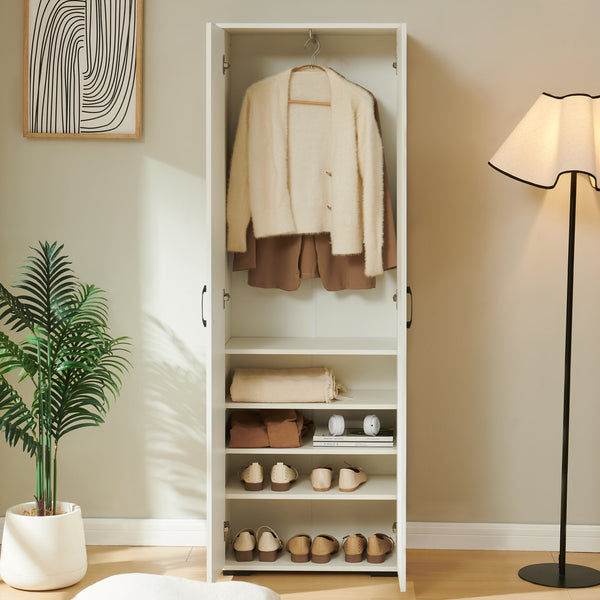 Klädeskåp Chalvefted 175x60x35 cm Vit [en.casa]