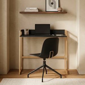 Skrivbord Kuomi 84x73x47 cm Beige/Mörkgrå [en.casa]