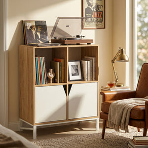 Byrå Kerrköndam 94x76x40 cm Eklook/Vit [en.casa]