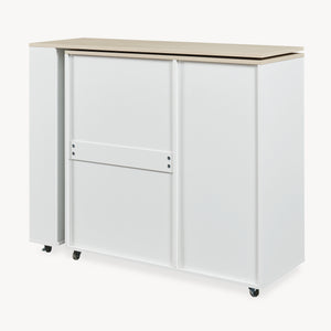 Rullbar köksö med roterbar arbetsyta Kudebola 115x40x94 cm eklook/vit [en.casa]