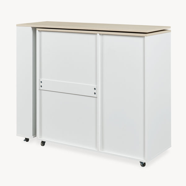 Rullbar köksö med roterbar arbetsyta Kudebola 115x40x94 cm eklook/vit [en.casa]
