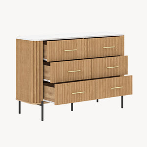 Byrå Kokunse med 6 lådor 120x42x78 cm eklook [en.casa]