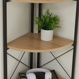Växtställ Ulfborg 6 hyllor 160x30x30 cm Svart/Eklook [en.casa]