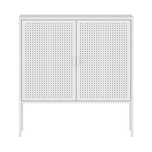 Sideboard Castelli 82,5 x 80 x 40 cm Vit Stål [en.casa]