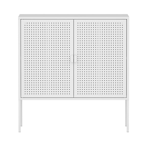 Sideboard Castelli 82,5 x 80 x 40 cm Vit Stål [en.casa]