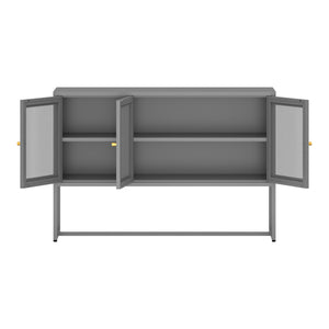 Sideboard Sund med 3 dörrar Stålgrå [en.casa]