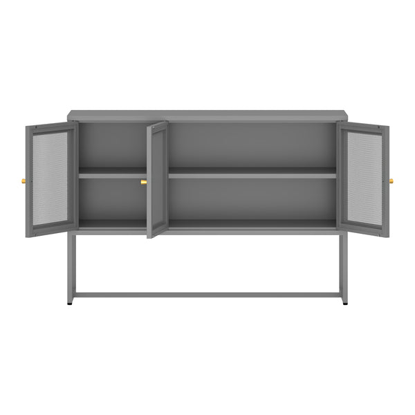 Sideboard Sund med 3 dörrar Stålgrå [en.casa]