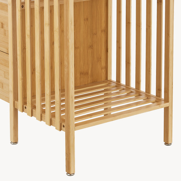 Garderobsställ Varanger 185x100x45 cm Bambus [en.casa]