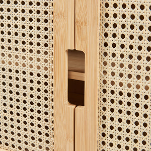 Badhängskåp Tervola 60x60x20 cm Svart/Bambu [en.casa]