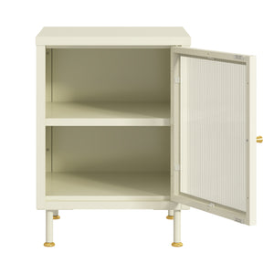 Sidobord Lindau 56x40x40 cm stål creme [en.casa] 