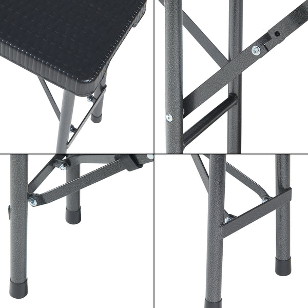 Hopfällbar bänk Mark 180x25x43 cm rottingkänsla [en.casa] 