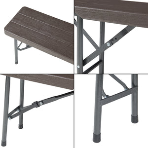 Hopfällbar bänk Lillestrøm 180x25x43 cm trämönster [en.casa]