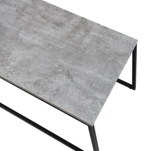 Sattybord Hyllestad 2-pack Svart/Betongutseende [en.casa]