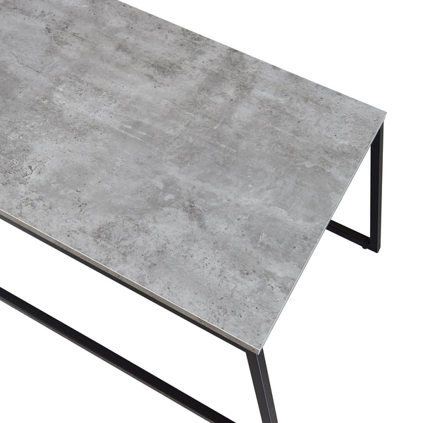 Sattybord Hyllestad 2-pack Svart/Betongutseende [en.casa]