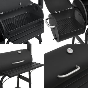 Smoker grillvagn Arielli 115x110x64cm svart [casa.pro]