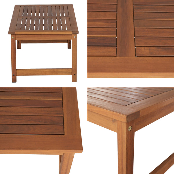 Trädgårdsset Cannole av bord, soffa och 2 stolar akacia beige [casa.pro]