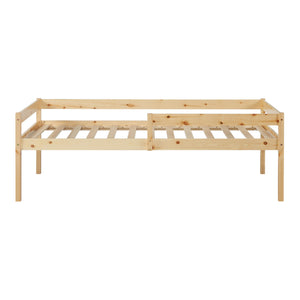 Dubbel barnsäng Sonkajärvi med madrass 90x200cm Natur [en.casa]