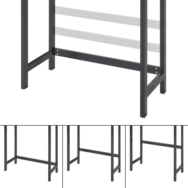 Toalettsskåp Tervola 172x63x27 cm Svart/Bambu [en.casa]