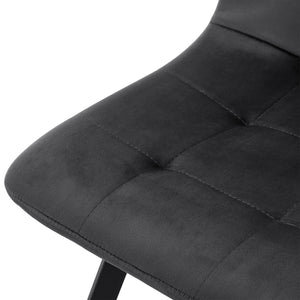 Stol Lexnitz set om 4 mörkgrå sammet 89x44x54 cm [en.casa] 