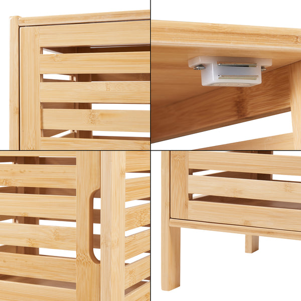 Högskåp Boksereys 180x35x35 cm Bambus [en.casa]