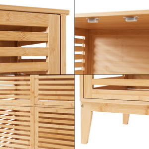 Badrumsskåp Raurgela 180x80x40 cm Bambus [en.casa]