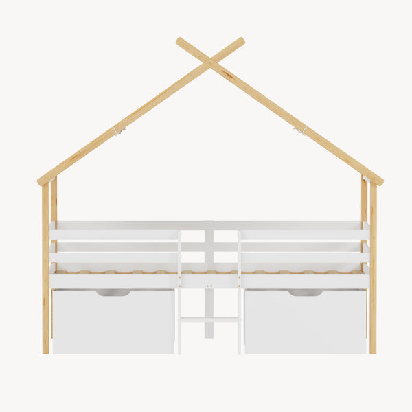 Hussäng Surnadal 90x200 cm Furu Vit/Natur [en.casa]