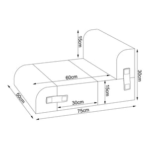Husdjurstrappa Joelerhatra 4-delar 45x50x45 cm Cord Blå [en.casa]