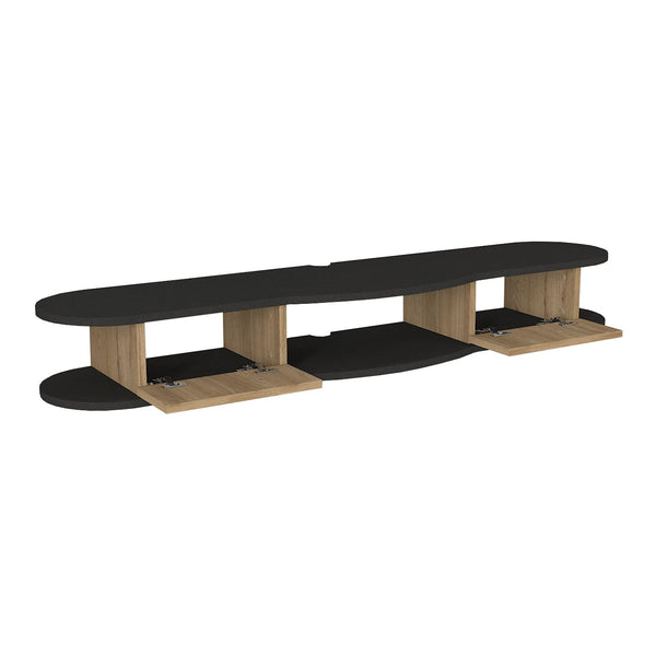 TV-lågt bord hängande Nyskiri 150x35x19 cm Antracit/Eklook [en.casa]