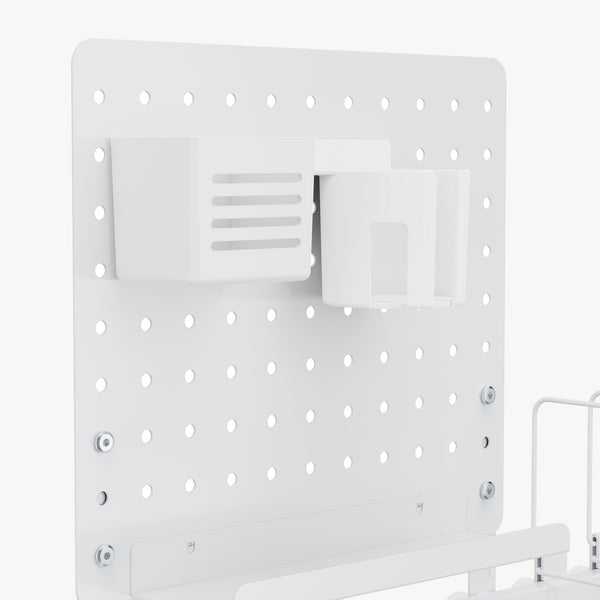 Skrivbordsorganisatör Sauda för klämning 50x50 cm stål vit [en.casa]