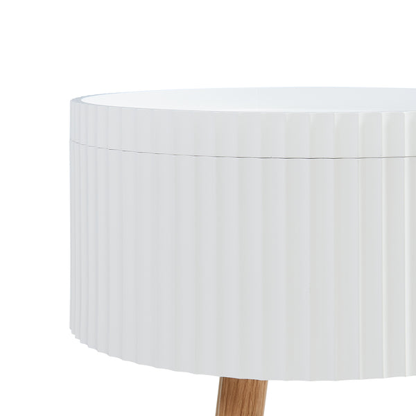 Sidobord Bongard med förvaring Ø38x48 cm Vit [en.casa]