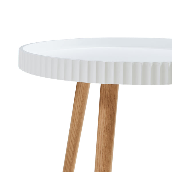 Sidobord Bongard Ø50x45 cm Vit [en.casa]