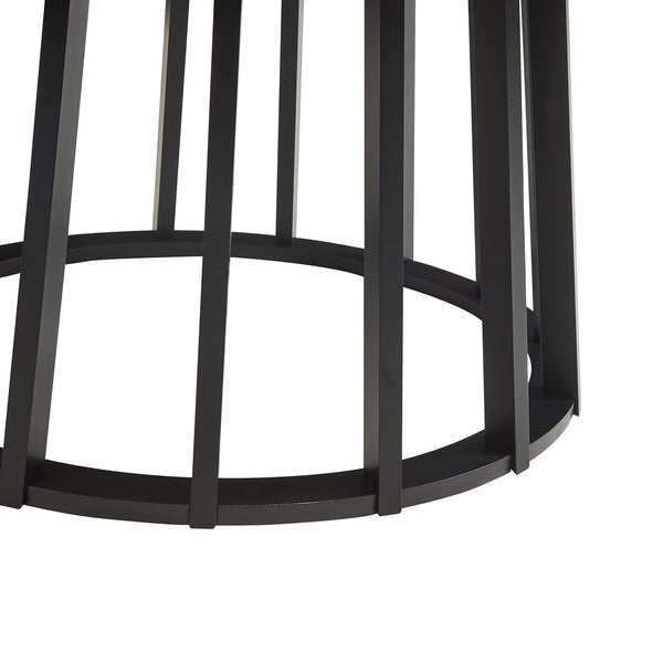 Soffbord Buzzard Ø90x45 cm Svart/Betongutseende [en.casa]